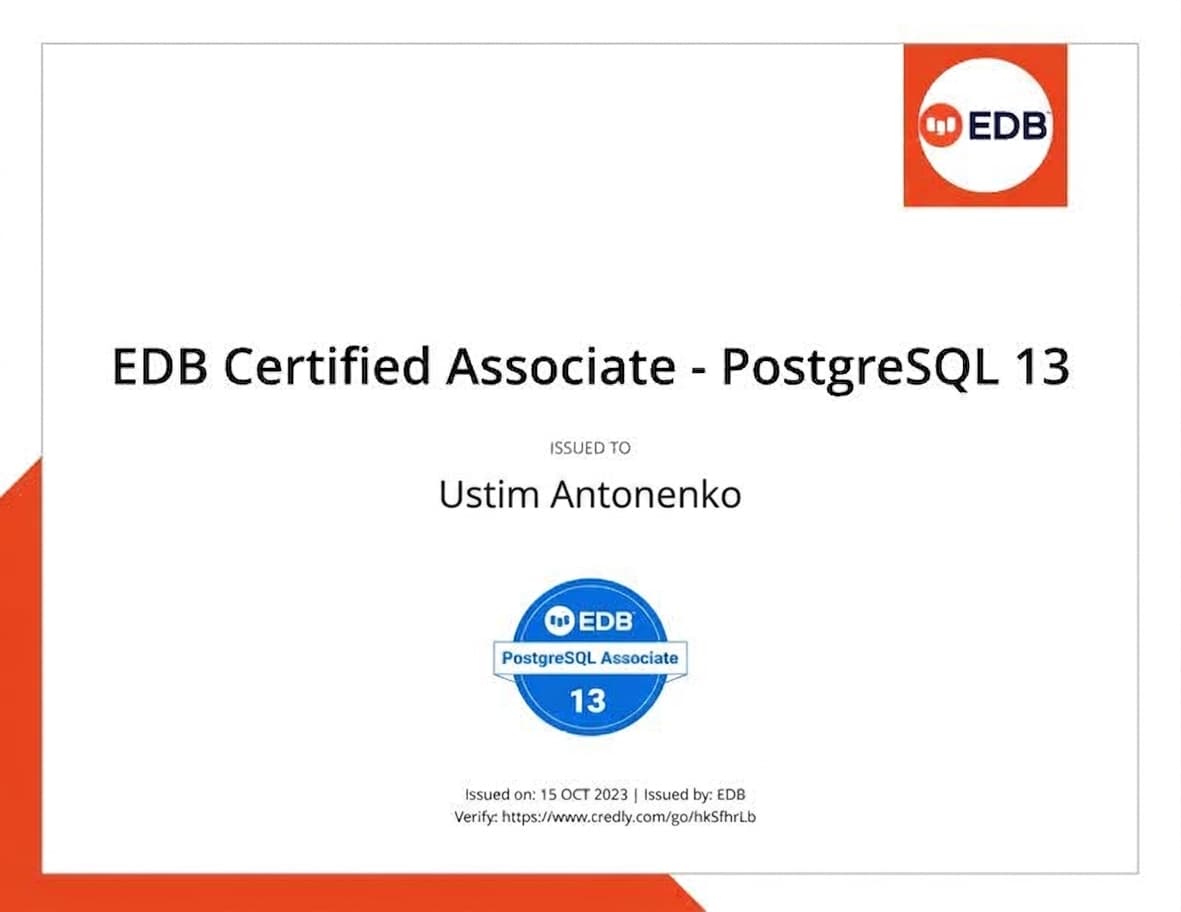 EDB Certified Associate – PostgreSQL 13, 2023