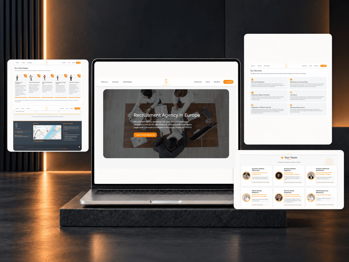 IDENTO — сайт рекрутингової агенції з вакансіями, послугами та командою